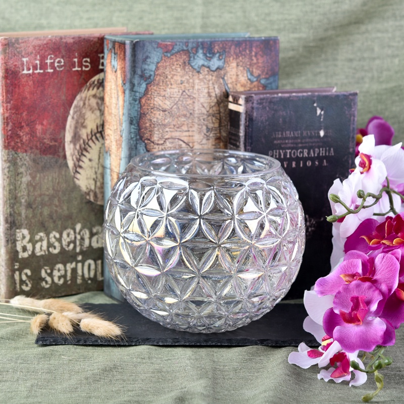 Custom clear votive plating glass candle jars