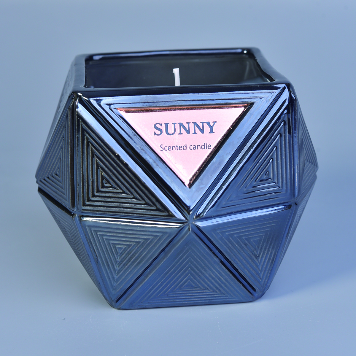 New design Custom empty black glass candle jars in bulk