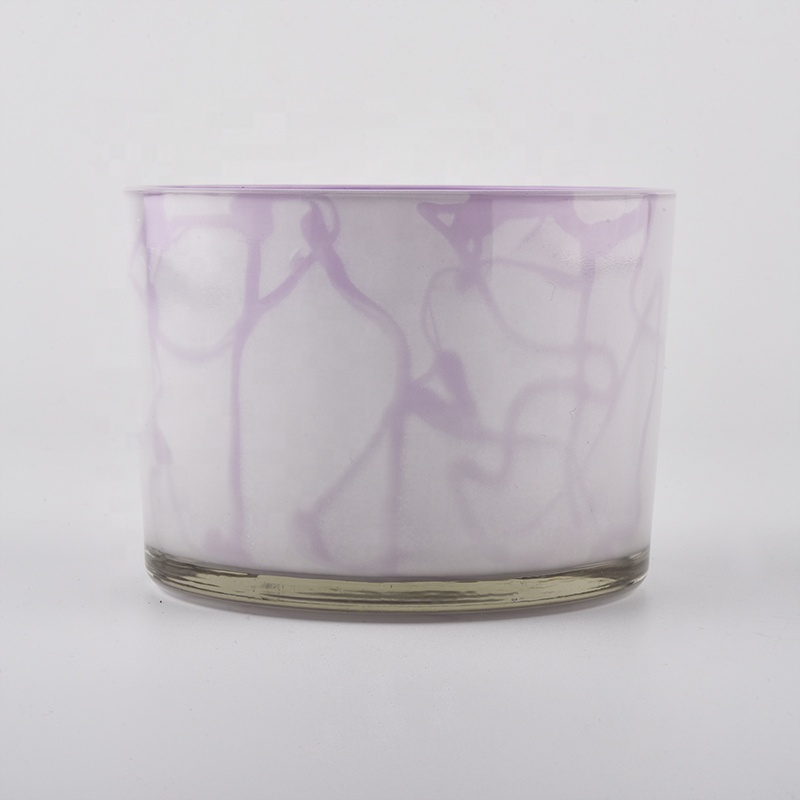 luxury two color glass candle jar