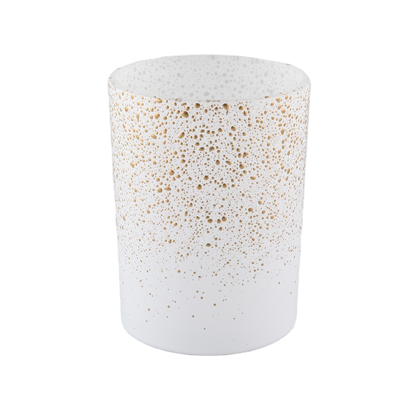 10 oz Spray white gold glass candle holders home decor candle containers