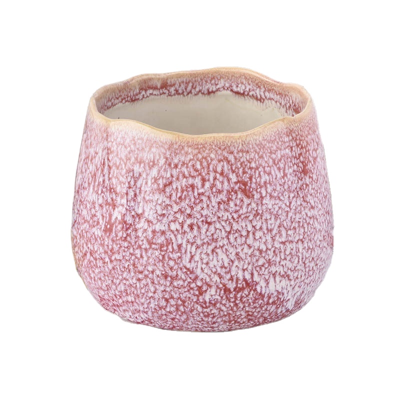 Geo cut empty Ceramic Candle jar for Home Decoration