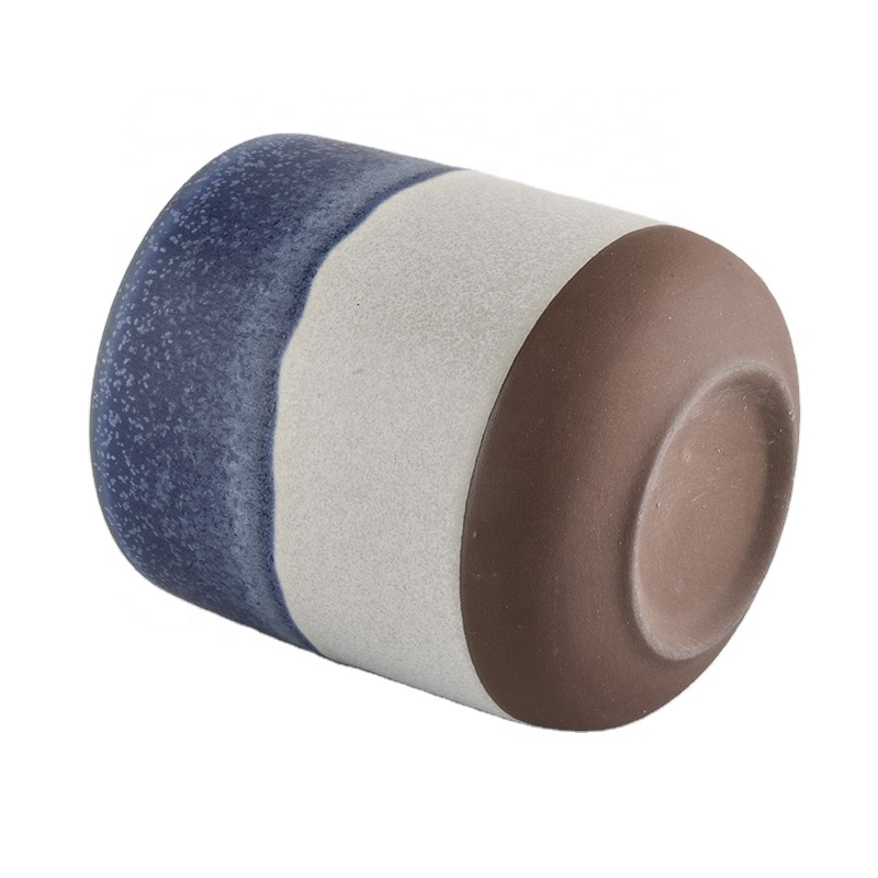 Blue and white color ceramic candle jar for scent candle