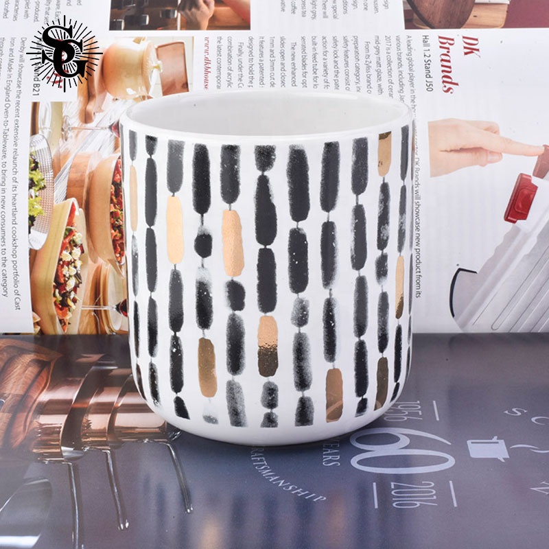 Sunny 400ml ceramic candle jar with lids