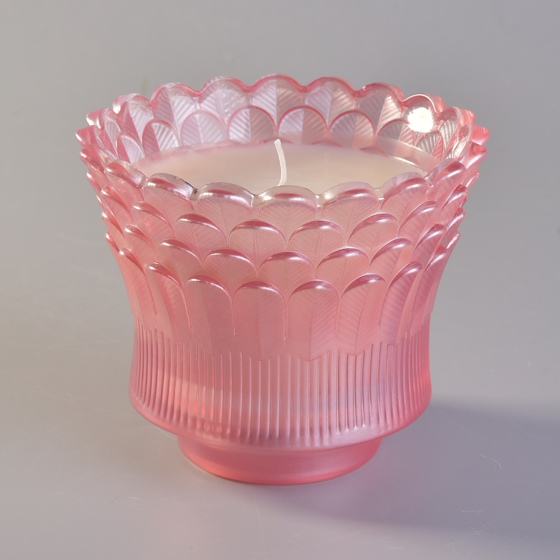 Sunny Luxury feather design glass candle holder