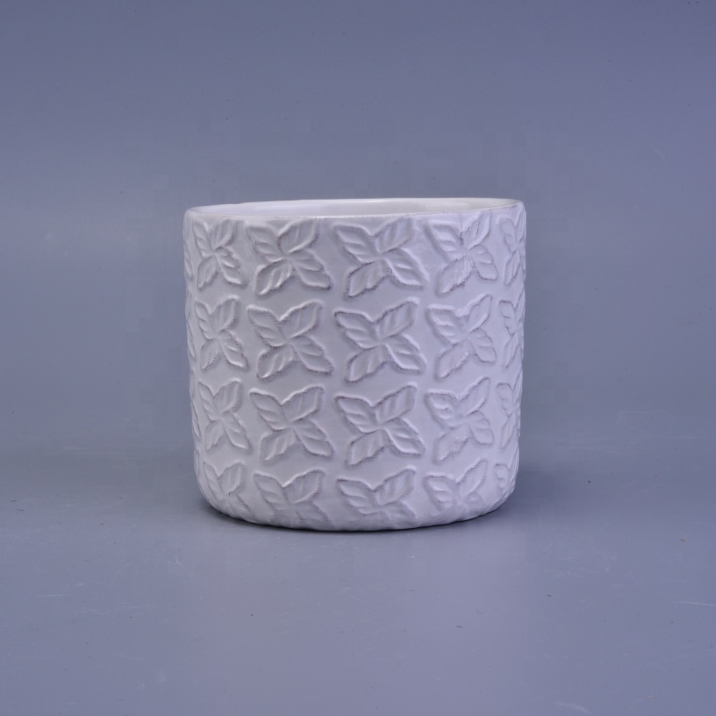 12oz Wholesales Antique white ceramic candle jar