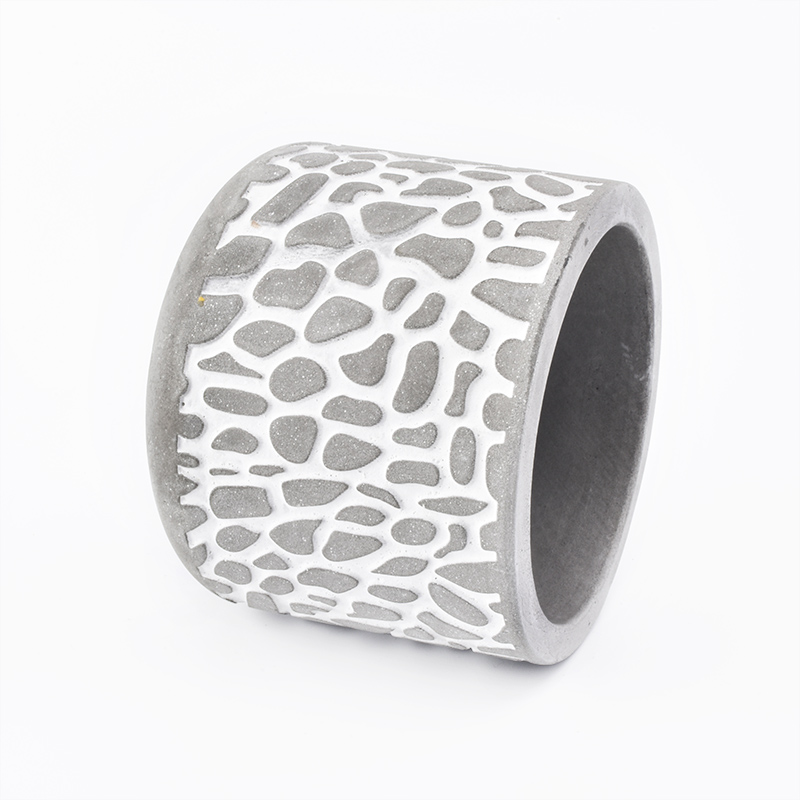 7oz engraving grey cement candle holder soy wax candle jar for home decor