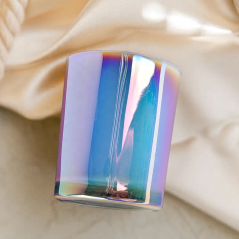 luxury home decor iridescent glass candle jars 7 oz 8 oz 9 oz