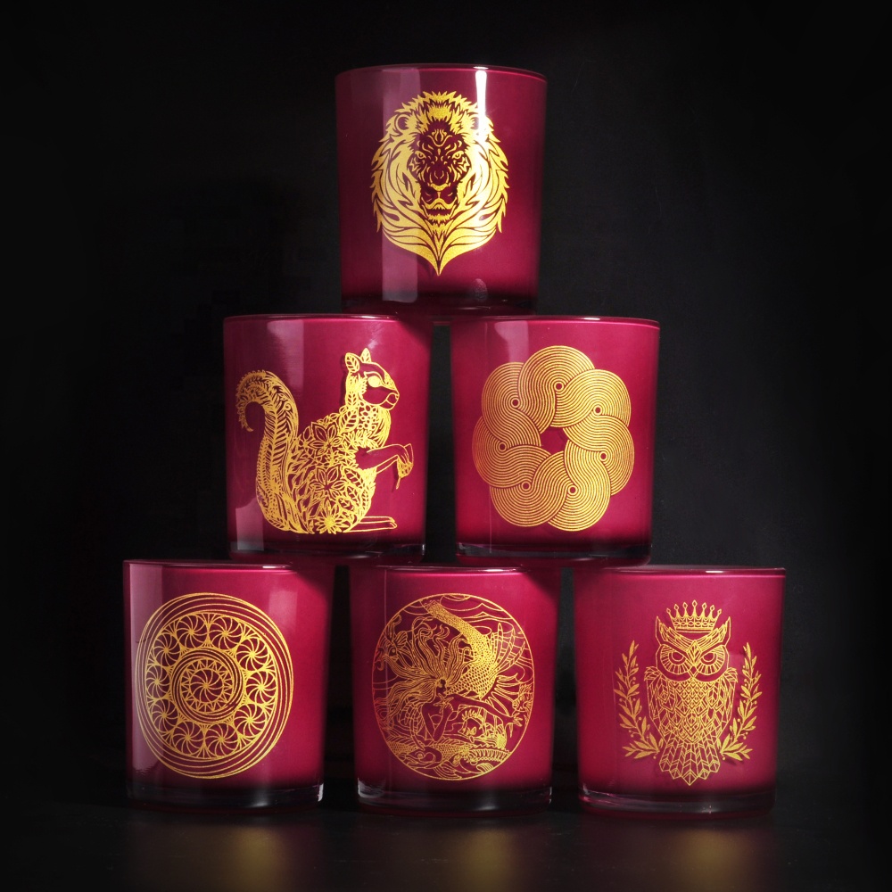 Wholesales unique custom red glass candle holders