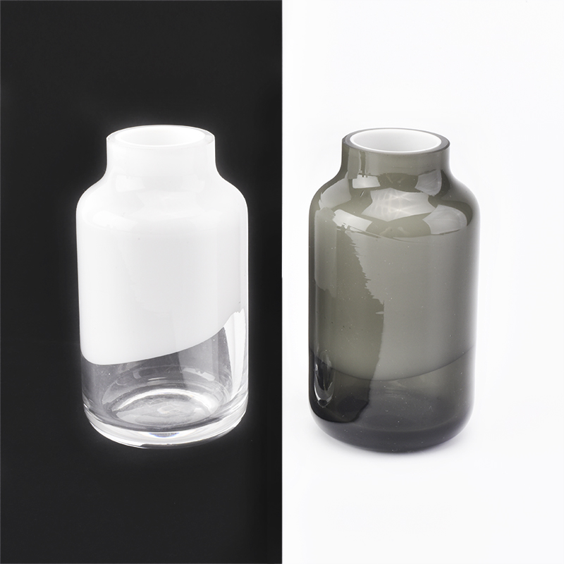 500ml white cylinder overlay glass reed diffuser bottles