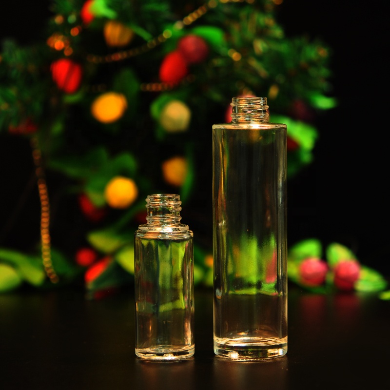 Cylinder wholesales transparent glass perfume bottles fragrance bottle for personal care