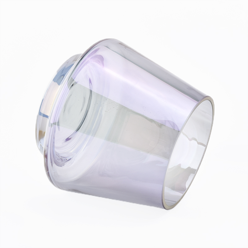 Grey iridescent color wholesale candle vessels