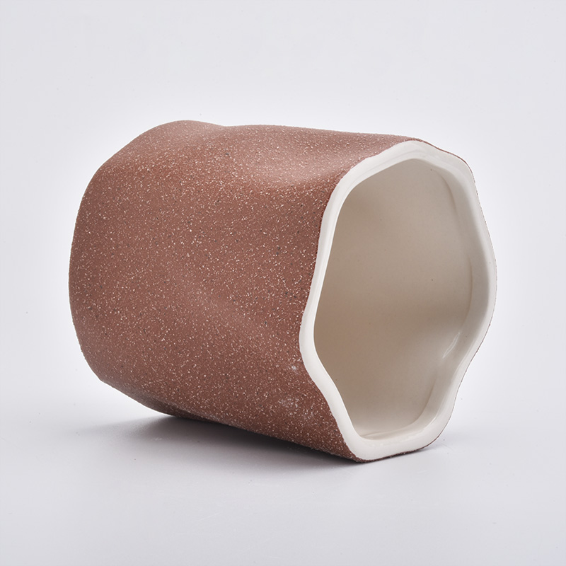 unique shape ceramic candle container for soy candles