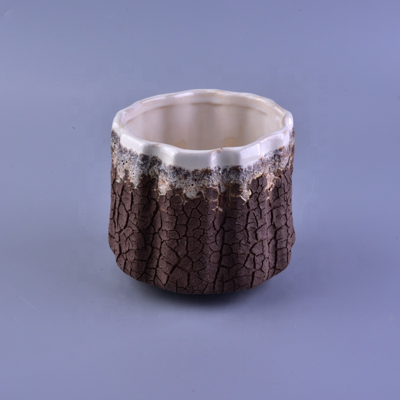 Luxury amber tealight ceramic candle holder