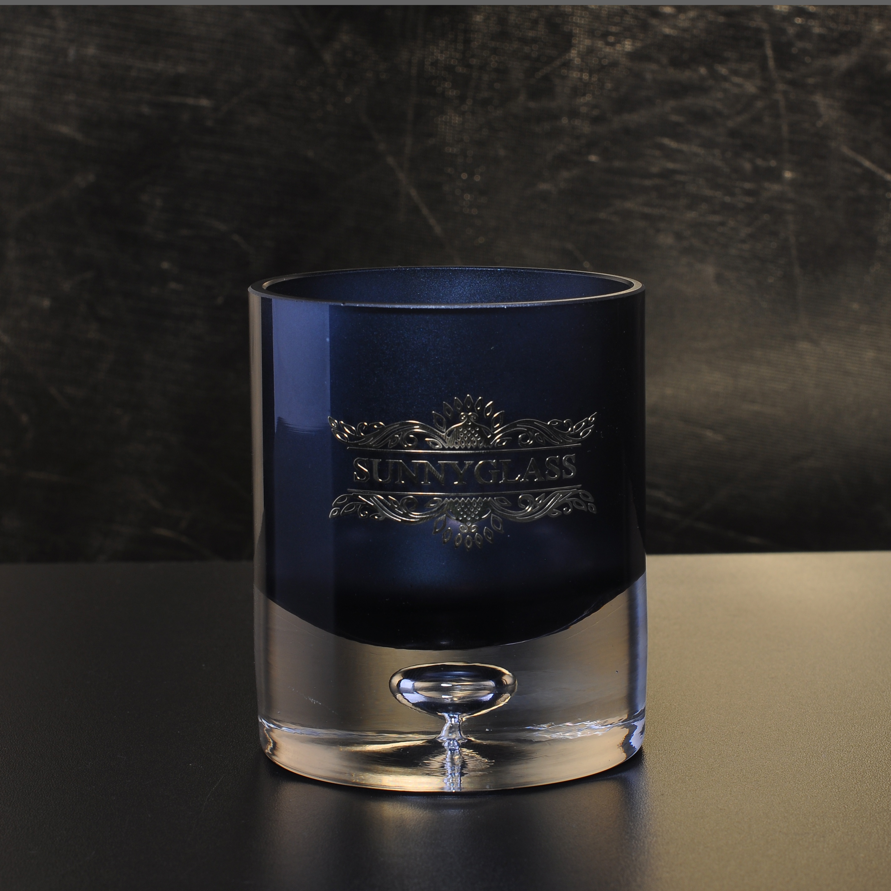 10oz Christmas crystal black tealight glass candle holders