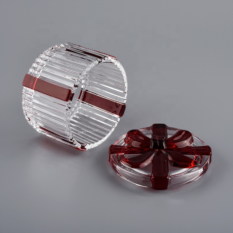 Wholesales luxury glass candle holders with lid 8oz 10oz 16oz