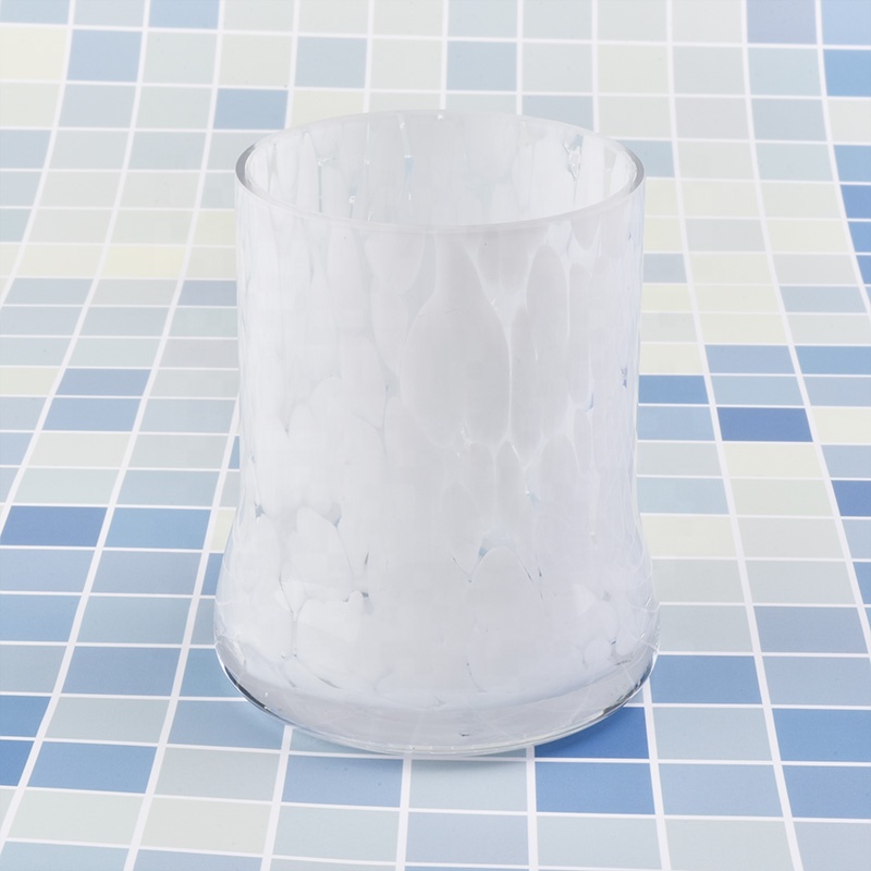10oz White fingerprint votive candle holders in bulk