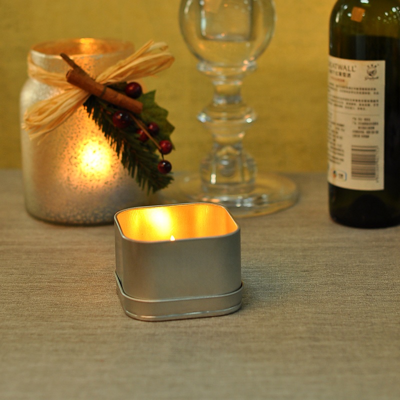 Sunny 250ml silver engraved metal candle jars tin bulk