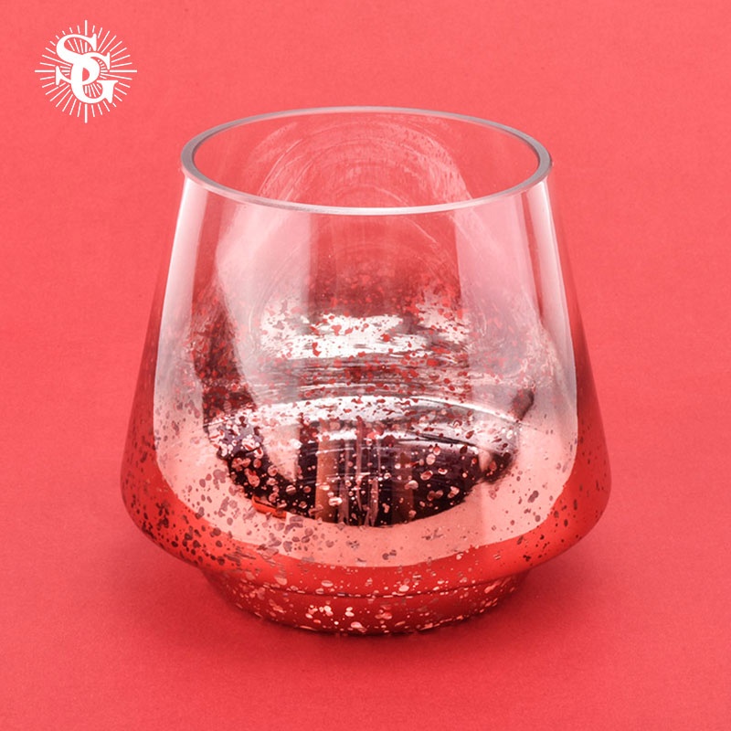 Sunny good material pretty pink glass candle jar