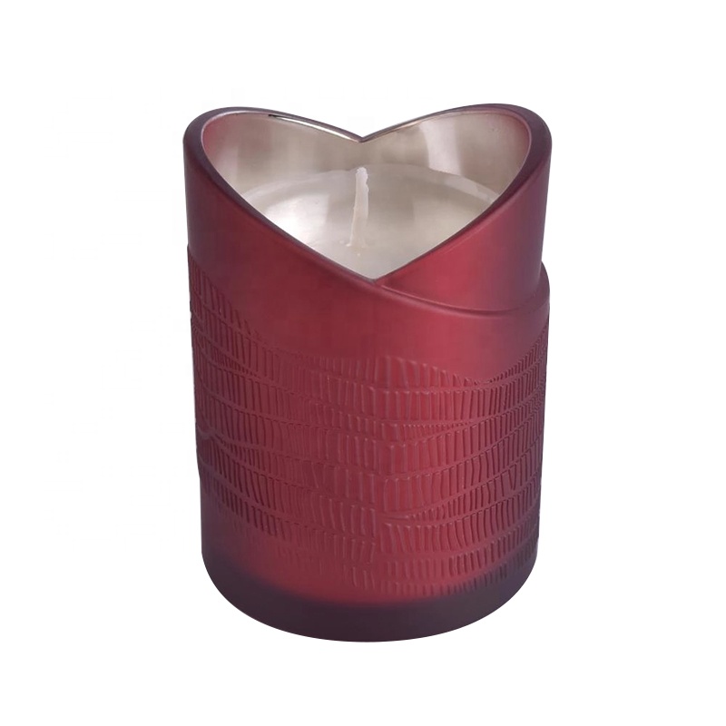 Wholesales heart luxury glass candle jar hand made