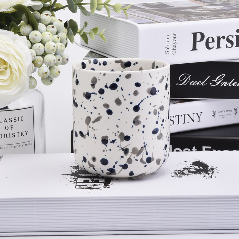 12oz glaze white ceramic candle containers for home decor