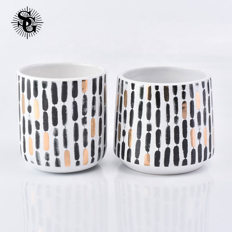 Sunny 400ml ceramic candle jar with lids