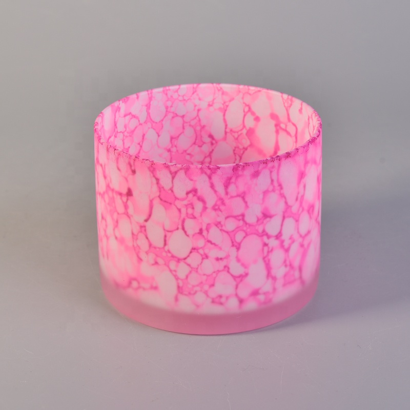 Pink luxurious glass candle containers wholesales