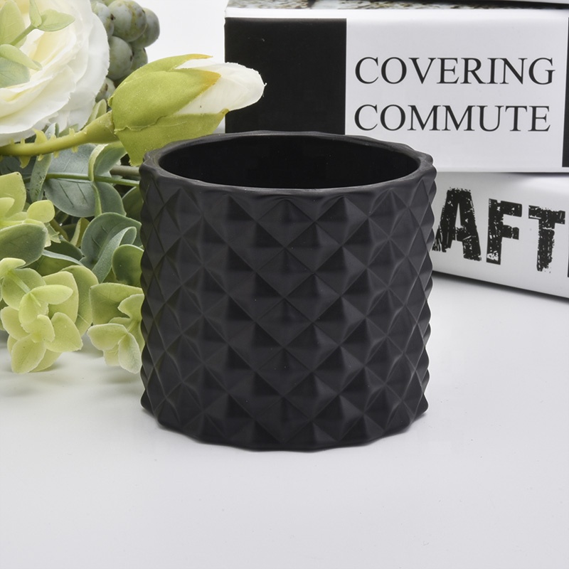 110ml matte black cute little glass candle holders home decorations candle containers