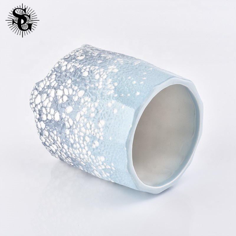 Sunny 423ml 260g blue appearance ceramic candle jars with great quality