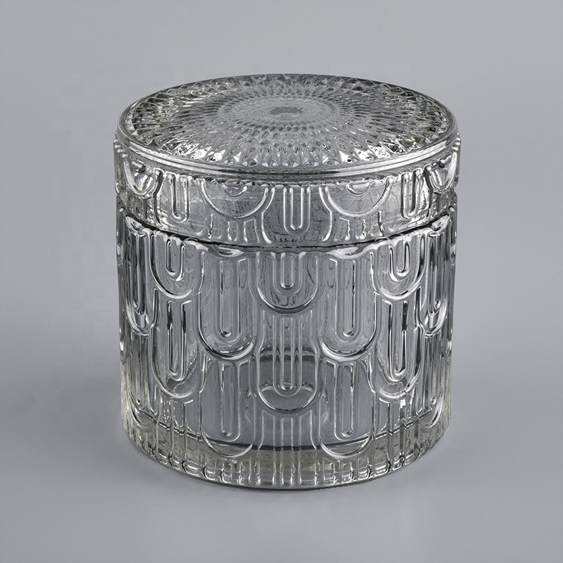 luxury geo cut glass candle jar of decorative wedding with lid