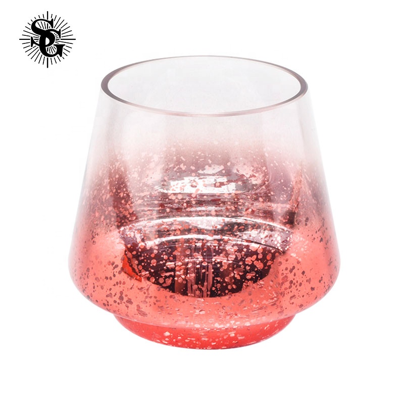 Sunny good material pretty pink glass candle jar