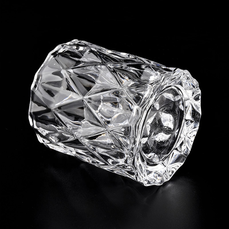 Diamond glass candle jar for luxury brand