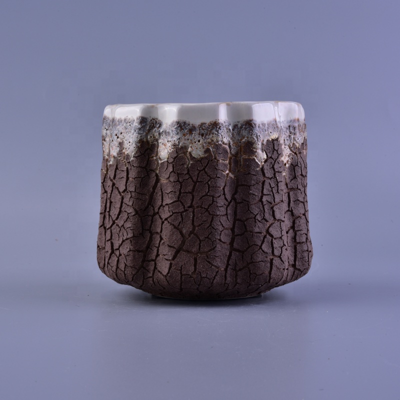 Luxury amber tealight ceramic candle holder