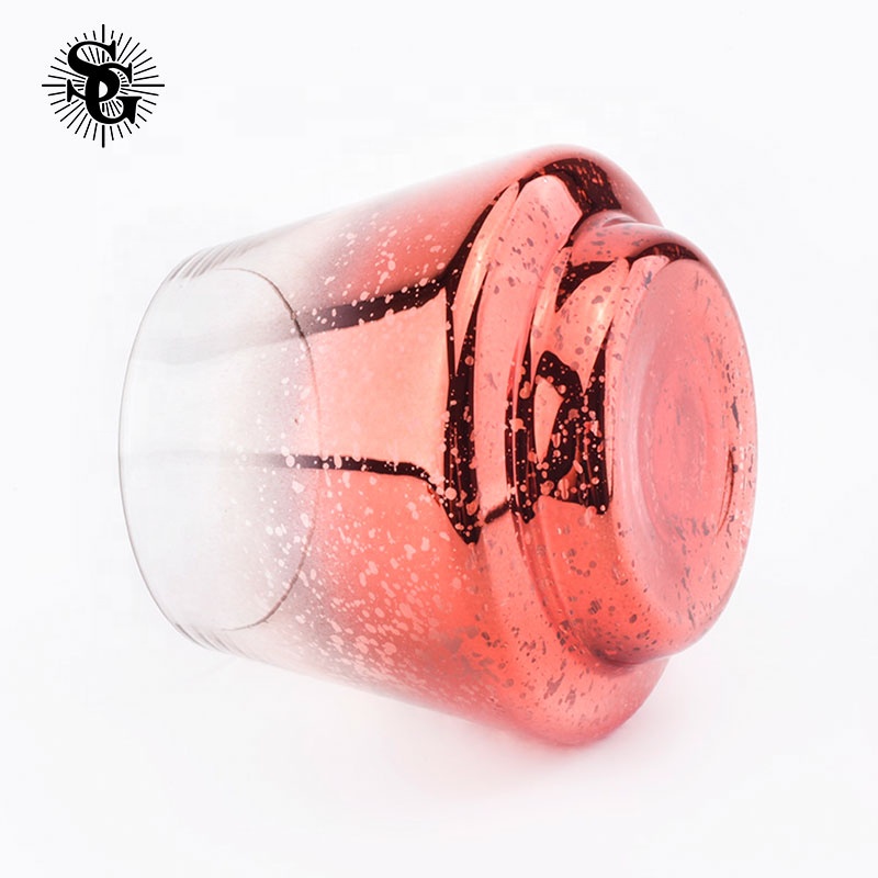 Sunny good material pretty pink glass candle jar