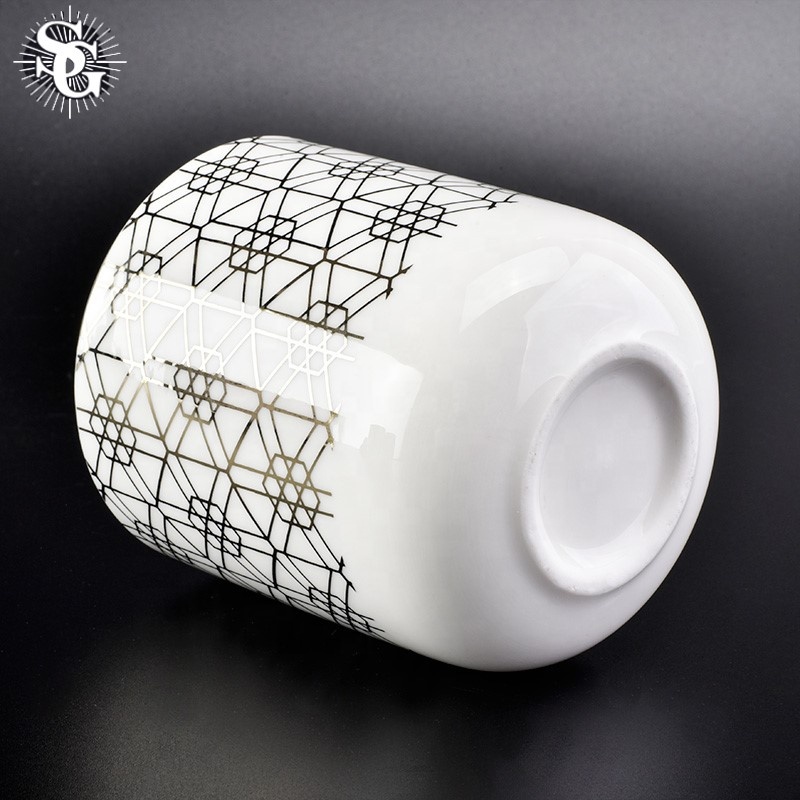 Sunny 400ml snow appearance pattern electroplating ceramic candle holders