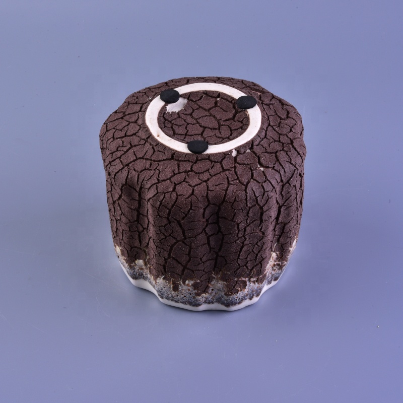 Luxury amber tealight ceramic candle holder