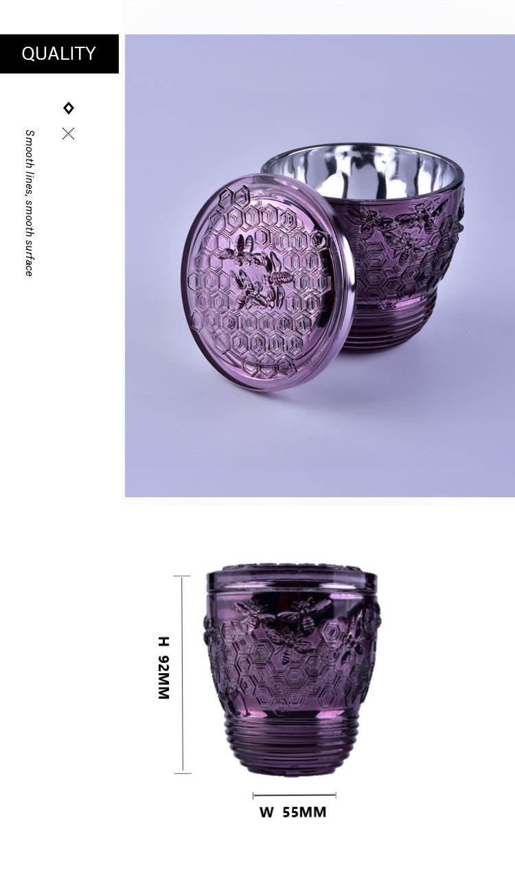 bee wax glass candle jars with lids
