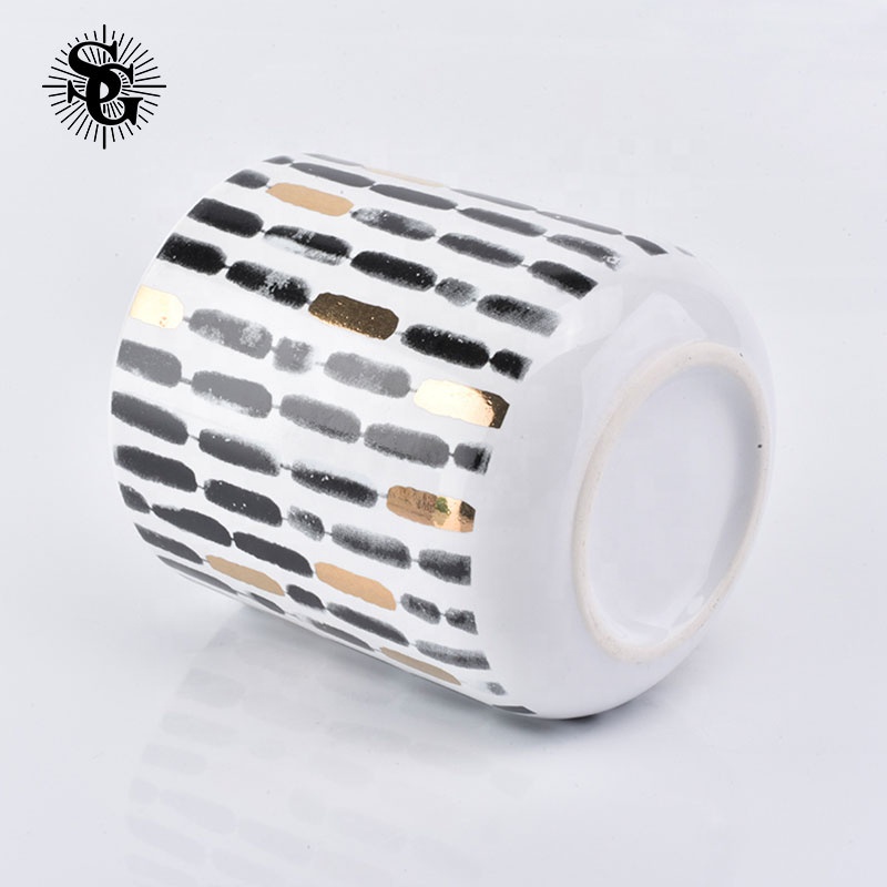 Sunny 400ml ceramic candle jar with lids
