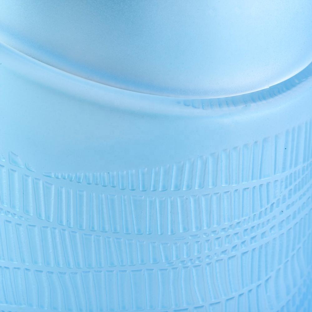 Wholesales Unique blue electroplated glass candle jars in bulk