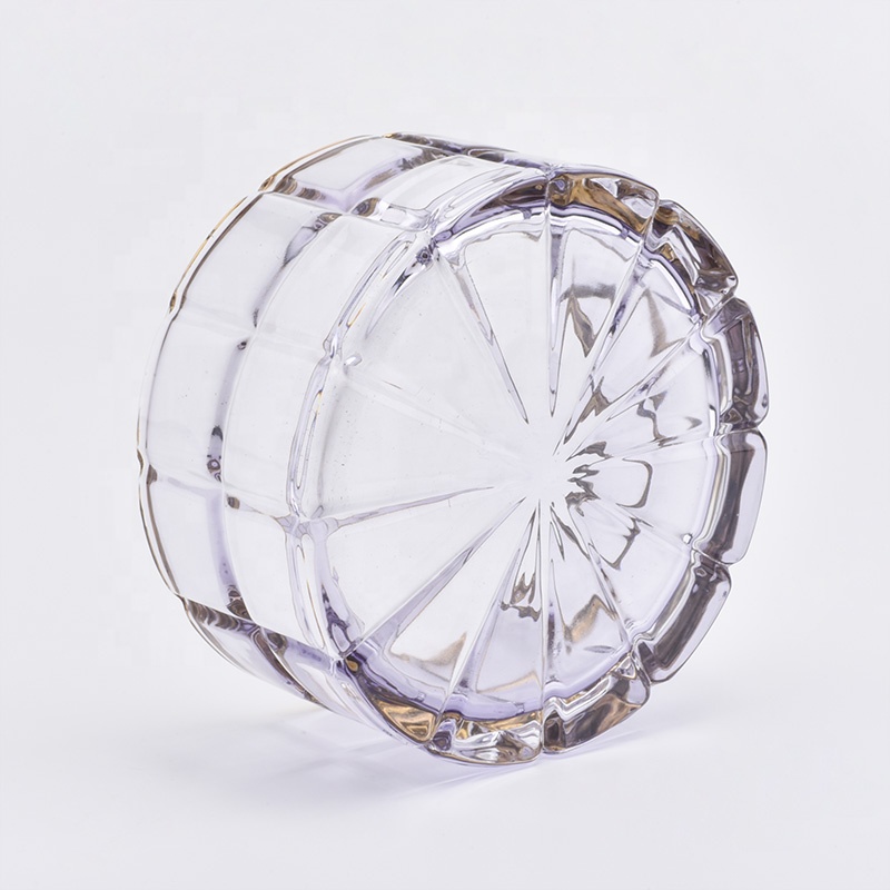 Luxury round votive long glass candle holders with lid