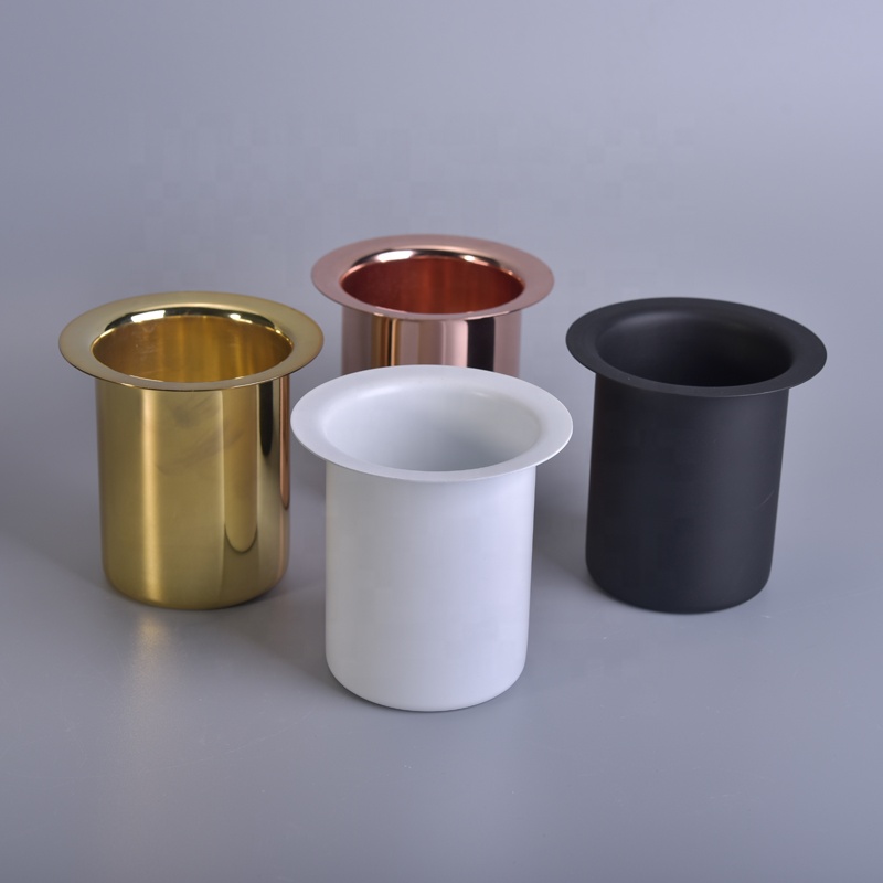 400ml White decorative metal candle holder tealight insert