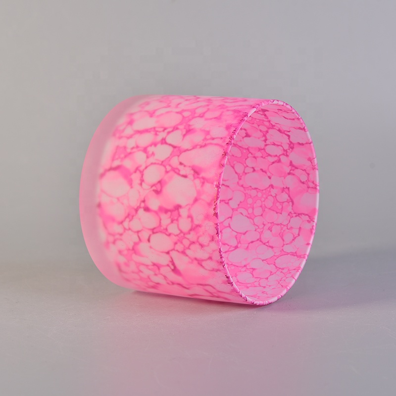 Pink luxurious glass candle containers wholesales
