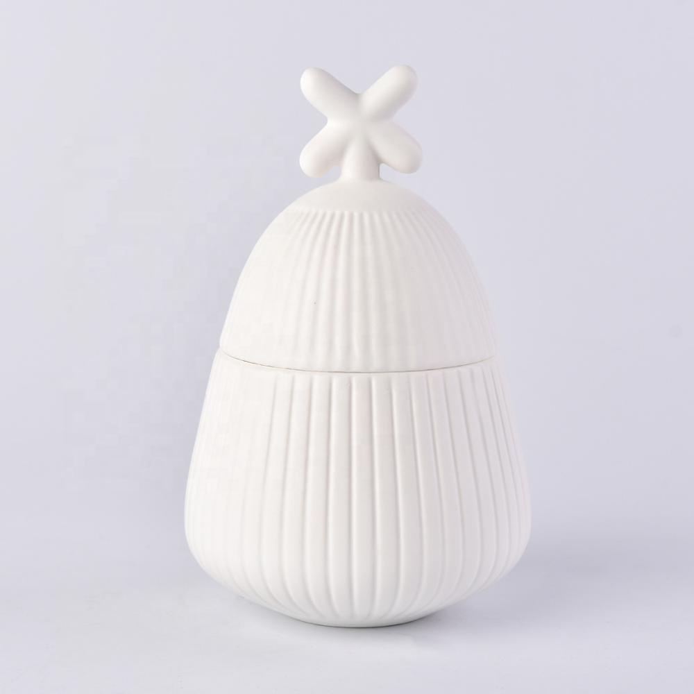 Wholesales glazed tealight ceramic holder candle with lid 10oz 12oz