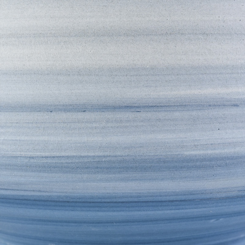Sunny blue frosted recycled Ceramic Candle vessel 8oz 10oz