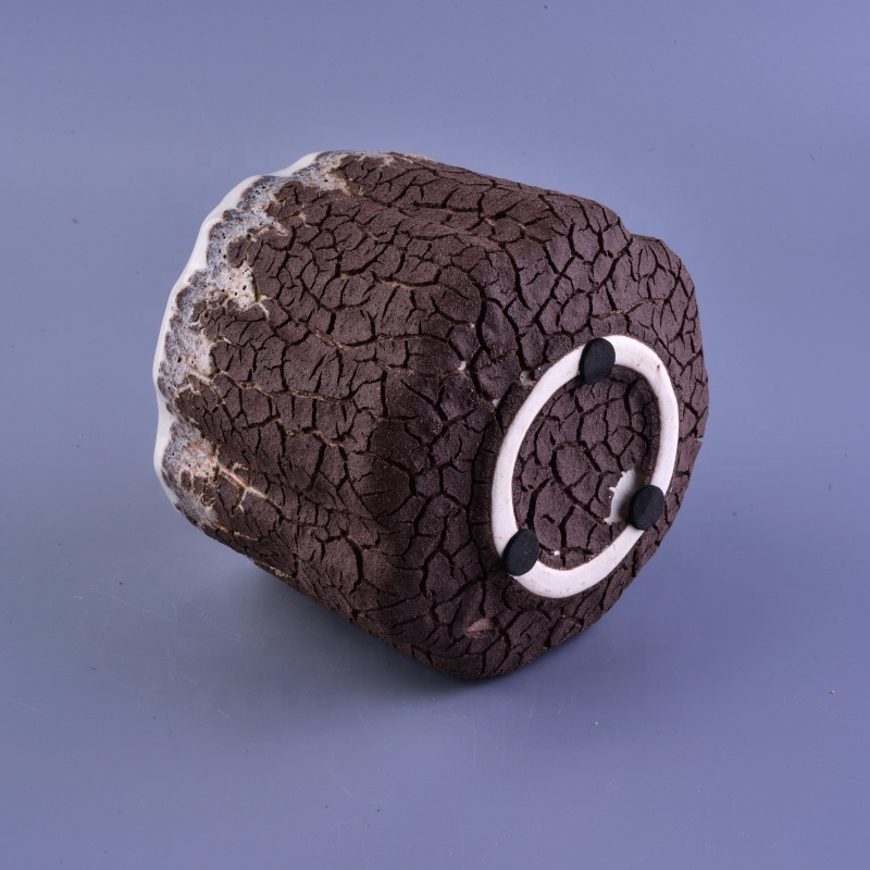 Luxury amber tealight ceramic candle holder