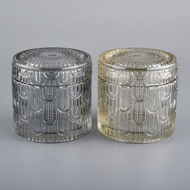 luxury geo cut glass candle jar of decorative wedding with lid
