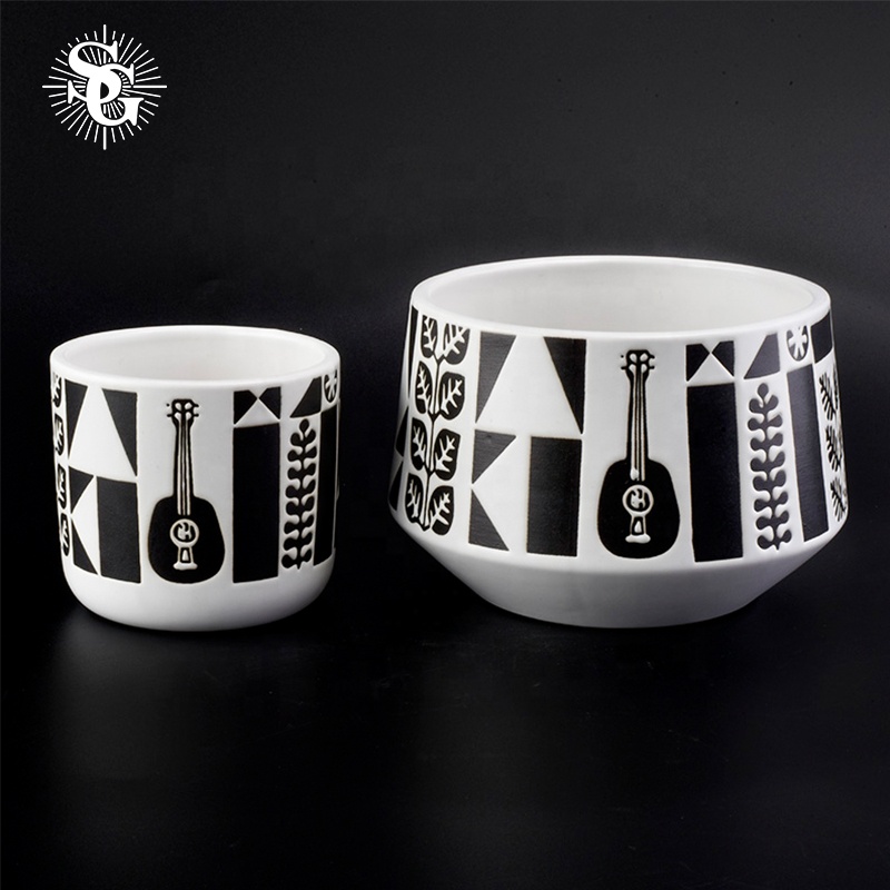 Sunny custom pattern 1000ml ceramic candle holders