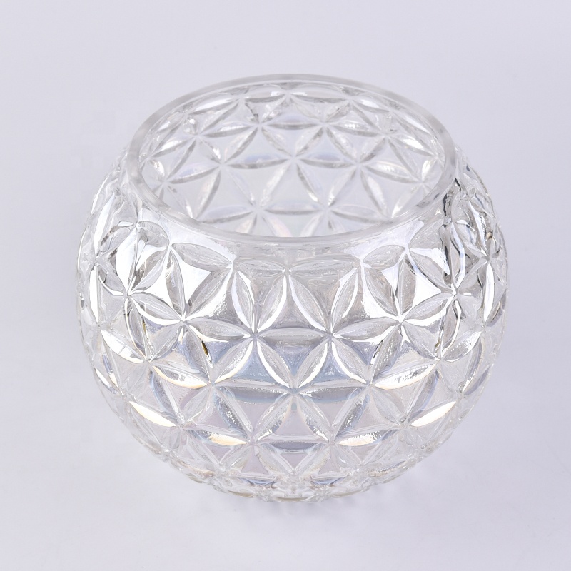Custom clear votive plating glass candle jars