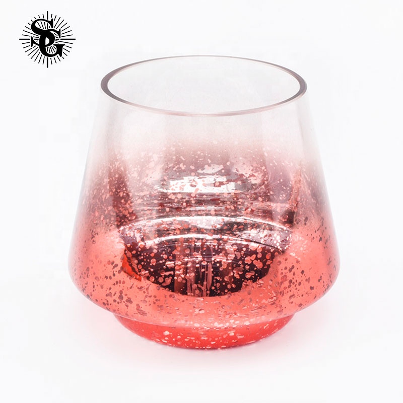 Sunny good material pretty pink glass candle jar