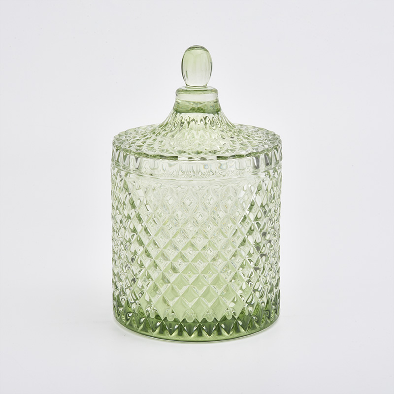 Gold color glass candle jar with lids for soy candle