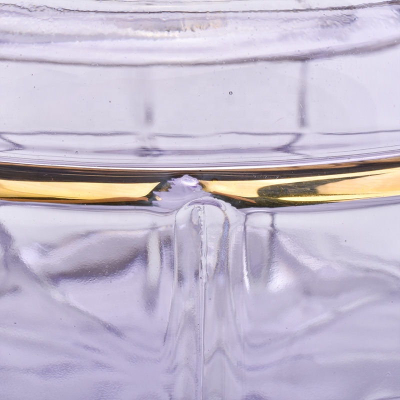 Luxury round votive long glass candle holders with lid